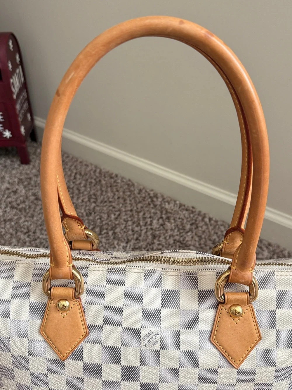 Authentic Louis Vuitton Saleya MM Azur Canvas